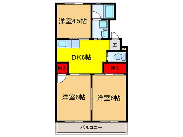 西田ハイツの物件間取画像